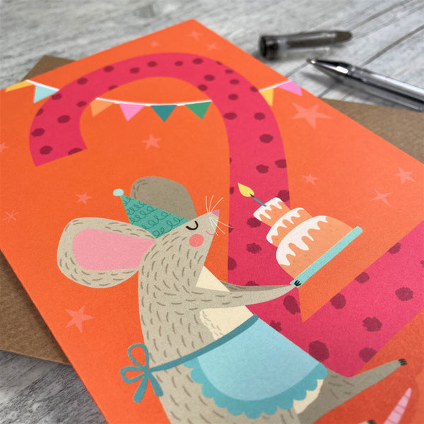 'Age Two' Mouse Greeting card