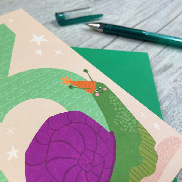 'Age Three' Snail Greeting Card