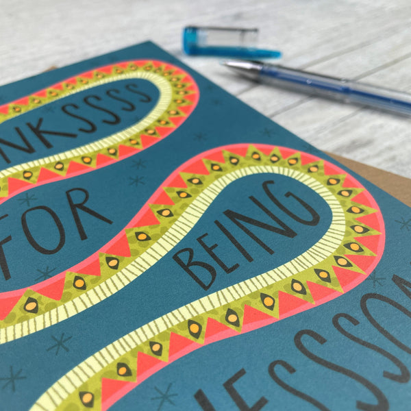 'Thanksss For Being Awesssome' Thank You Greeting Card
