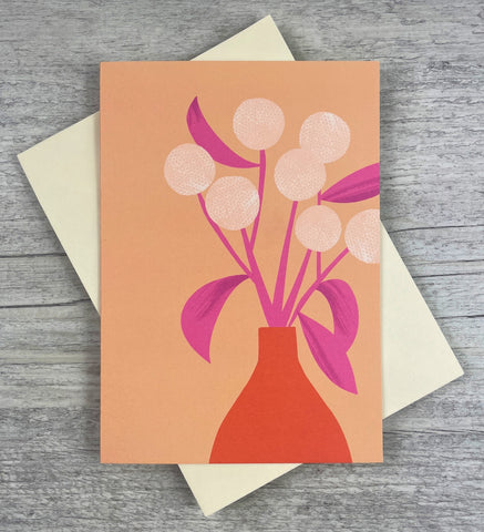 'Abstract Cotton Flower' Greeting Card