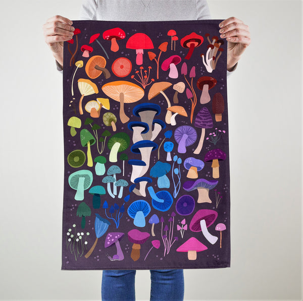 'Rainbow Mushroom' Tea Towel