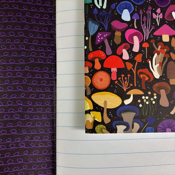 'Rainbow Mushrooms' A5 Lined Notebook