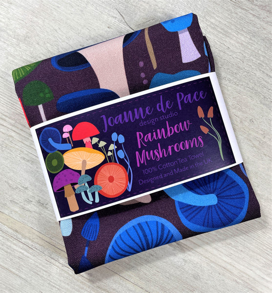 'Rainbow Mushroom' Tea Towel