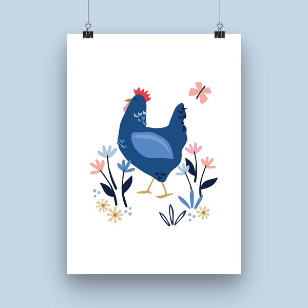 Sussex Blue Hen Art Print