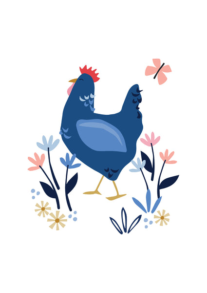 Sussex Blue Hen Art Print