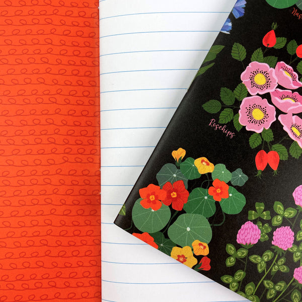 'Edible Flowers' A5 Lined Notebook
