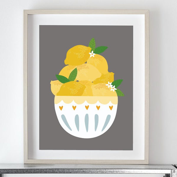 Lemon Bowl Art Print