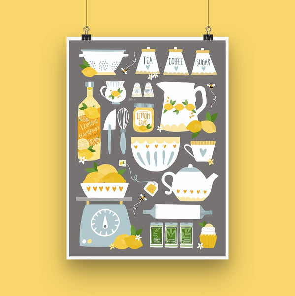 Lemon Kitchen Art Print