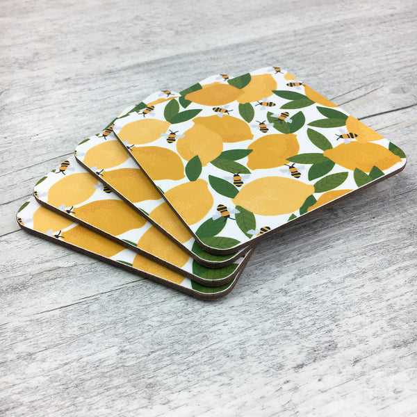 Lemon & Bees Coasters