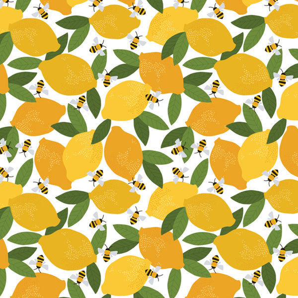 Lemon & Bees Tea Towel