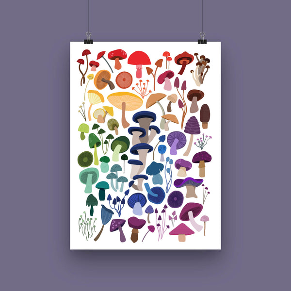 'Rainbow Mushroom' Art Print
