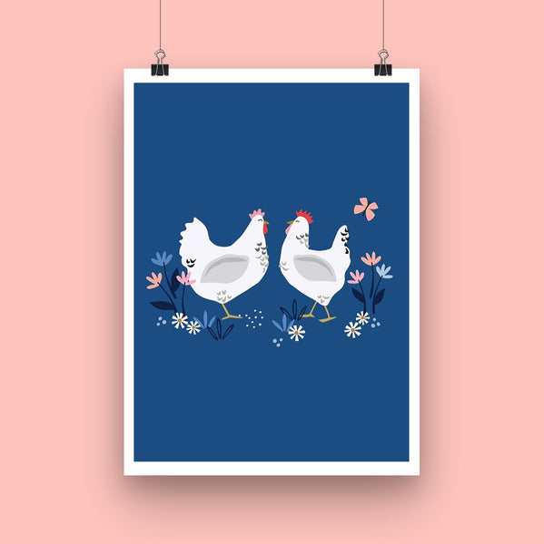 Sussex Hens Art Print