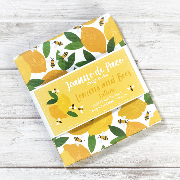Lemon & Bees Tea Towel