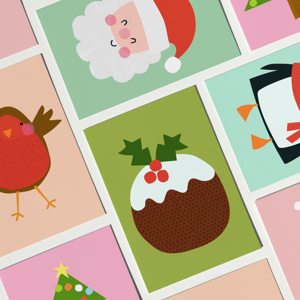 Cute Christmas Pudding Holiday Card