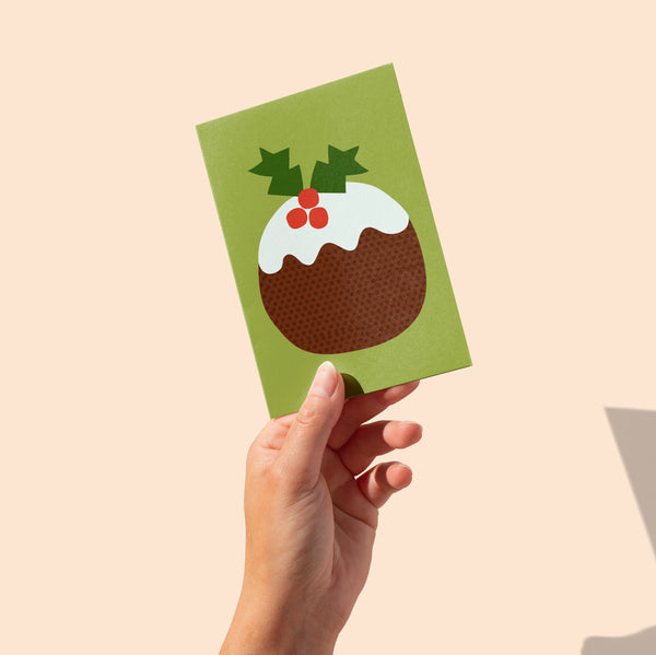 Cute Christmas Pudding Holiday Card