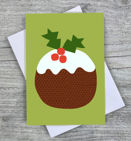 Cute Christmas Pudding Holiday Card