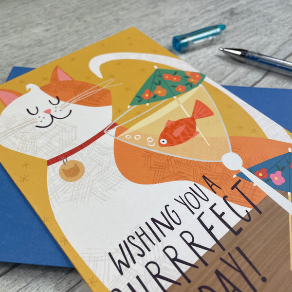 'Wishing You A Purrrfect Day!' Greeting Card