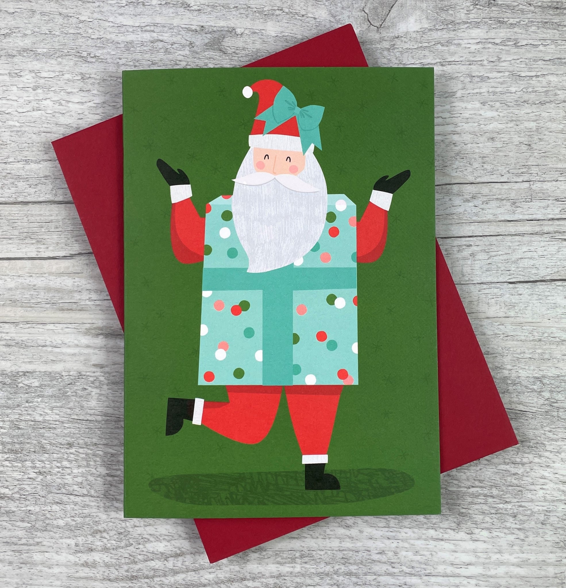 'Father Christmas Present' Christmas Greeting Card