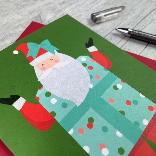 'Father Christmas Present' Christmas Greeting Card