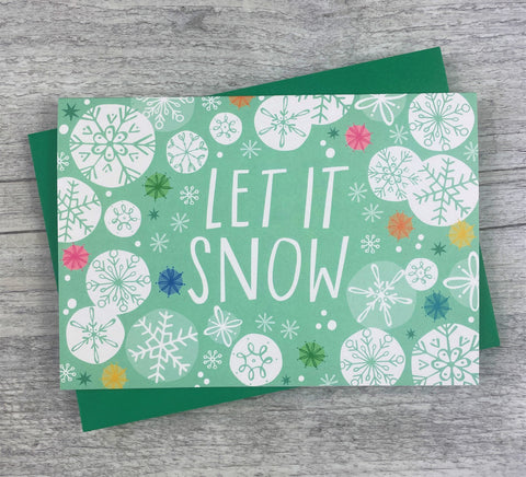 'Let it Snow' Snowflake Christmas Greeting Card