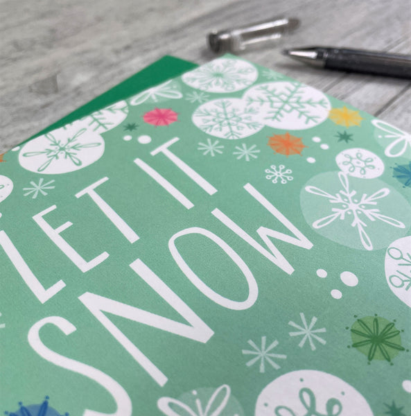 'Let it Snow' Snowflake Christmas Greeting Card