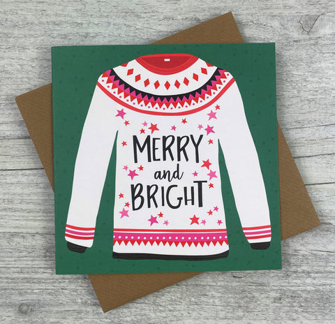 'Merry and Bright' Christmas Greeting Card