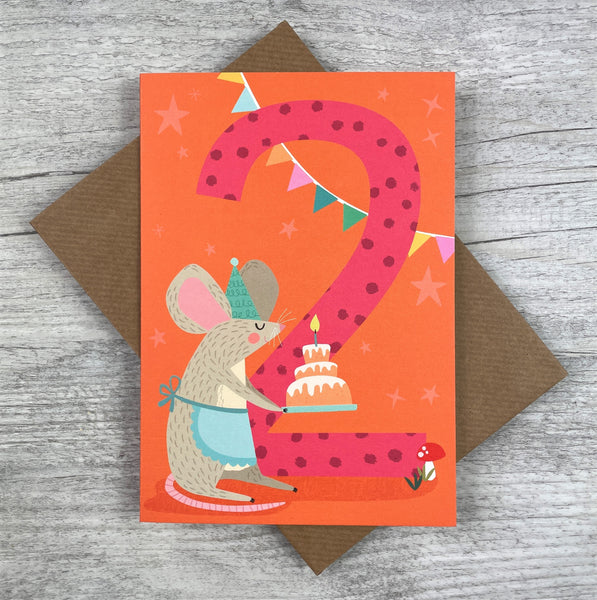 'Age Two' Mouse Greeting card