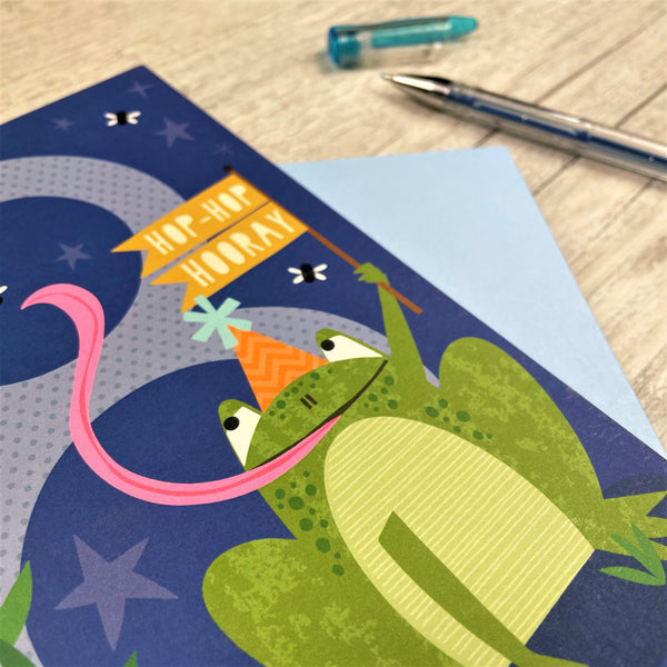 'Age Eight' Frog Greeting Card