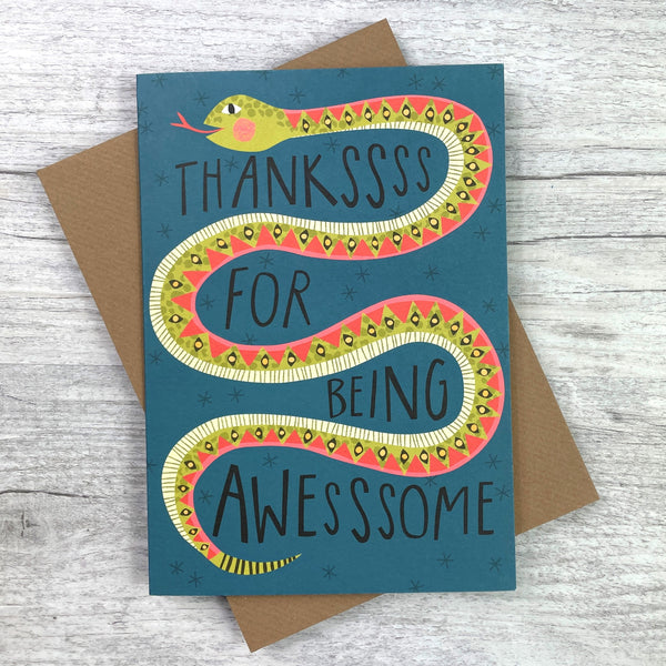 'Thanksss For Being Awesssome' Thank You Greeting Card