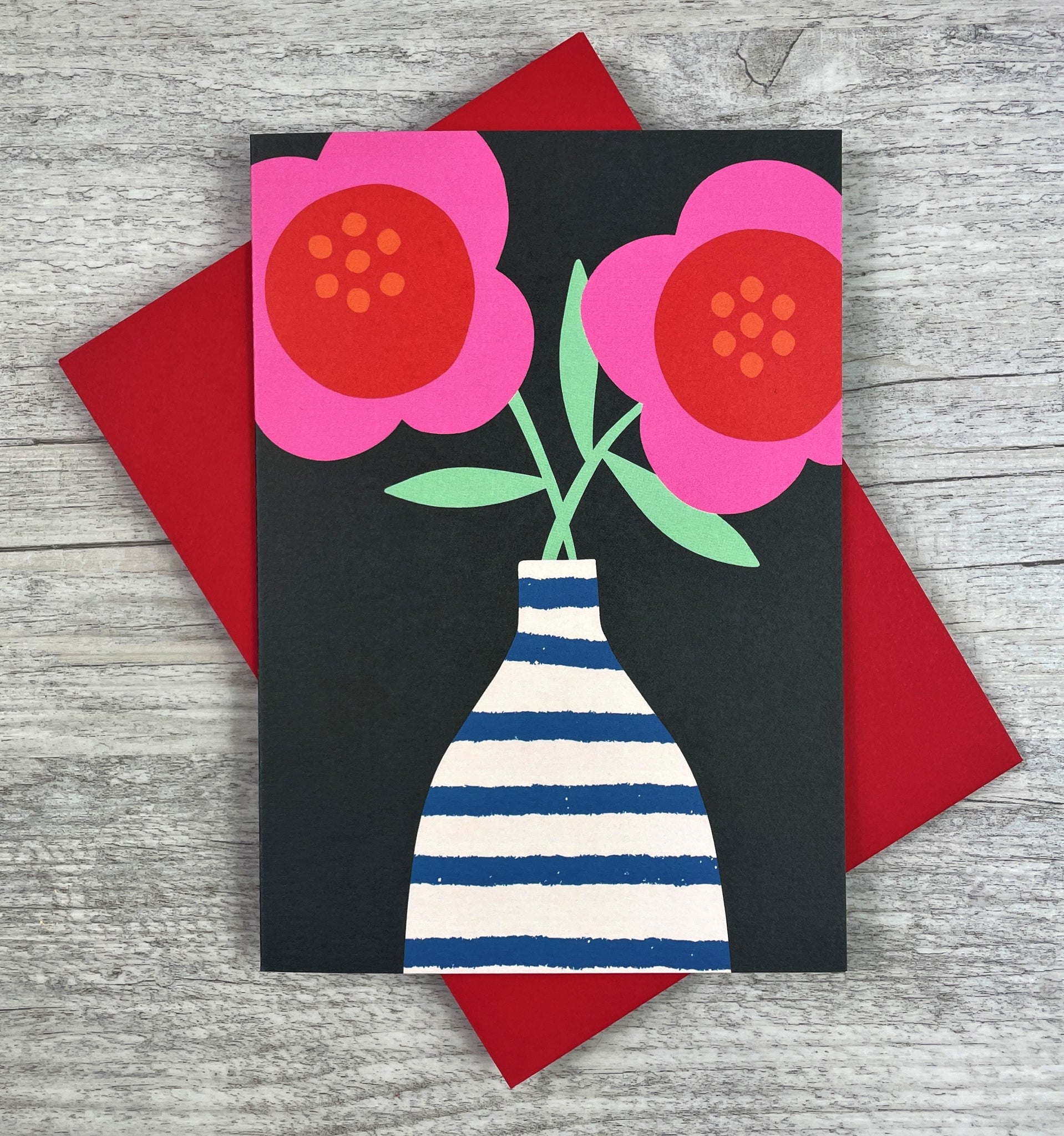 'Abstract Flower and Vase' Greeting Card
