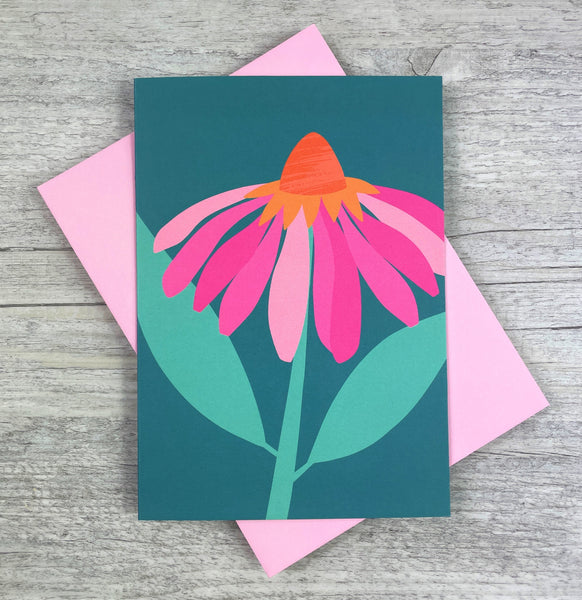 'Abstract Echinacea' Greeting Card
