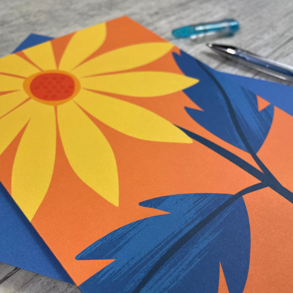 'Abstract Yellow Sunflower' Greeting Card