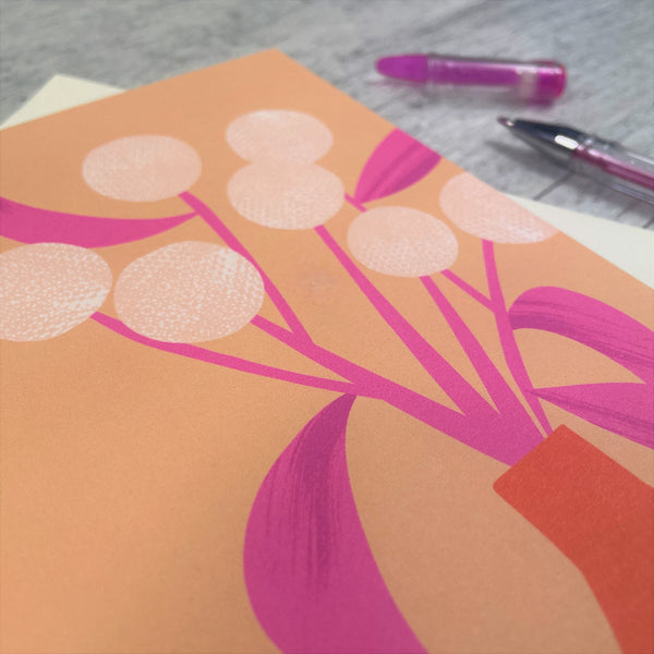 'Abstract Cotton Flower' Greeting Card