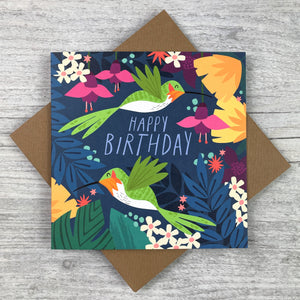 'Happy Birthday' Hummingbird Greeting Card