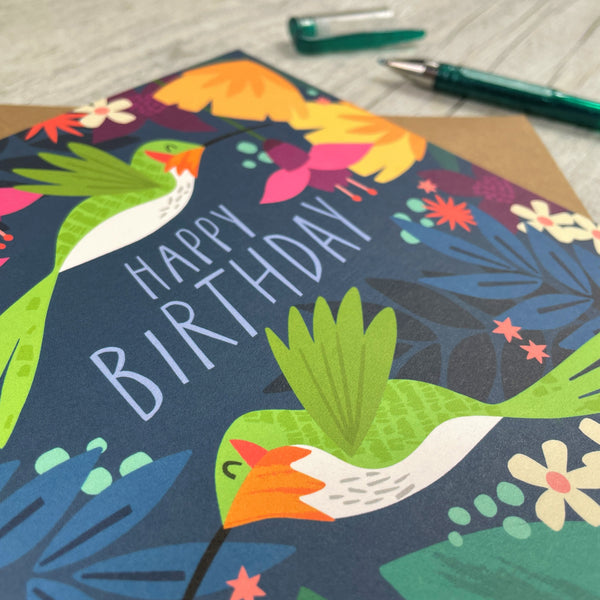 'Happy Birthday' Hummingbird Greeting Card