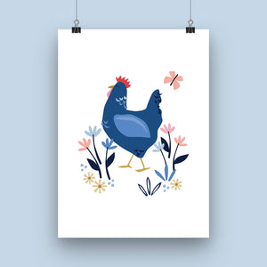 Sussex Blue Hen Art Print