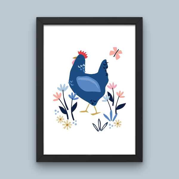 Sussex Blue Hen Art Print