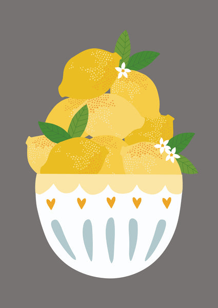 Lemon Bowl Art Print