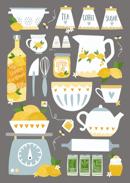 Lemon Kitchen Art Print