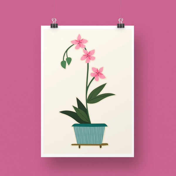 'Pink Orchid' Art Print