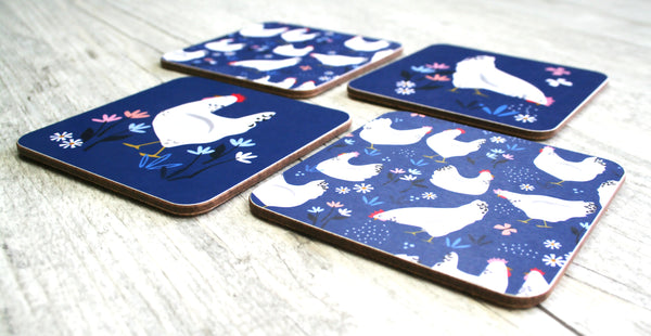 Sale Item: 'Sussex Hens' Coasters - The Collection (Set of 4)