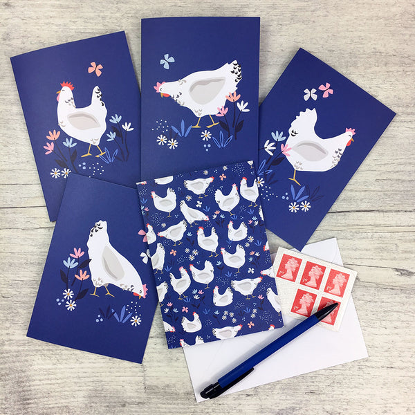 Sussex Hens Greeting Cards